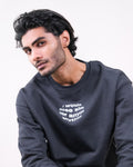 Dark Gray Cozy Fleece Pullover - Anti-Social Text Graphic