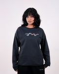 Dark Gray Oversized Crewneck with Serpent Graphic
