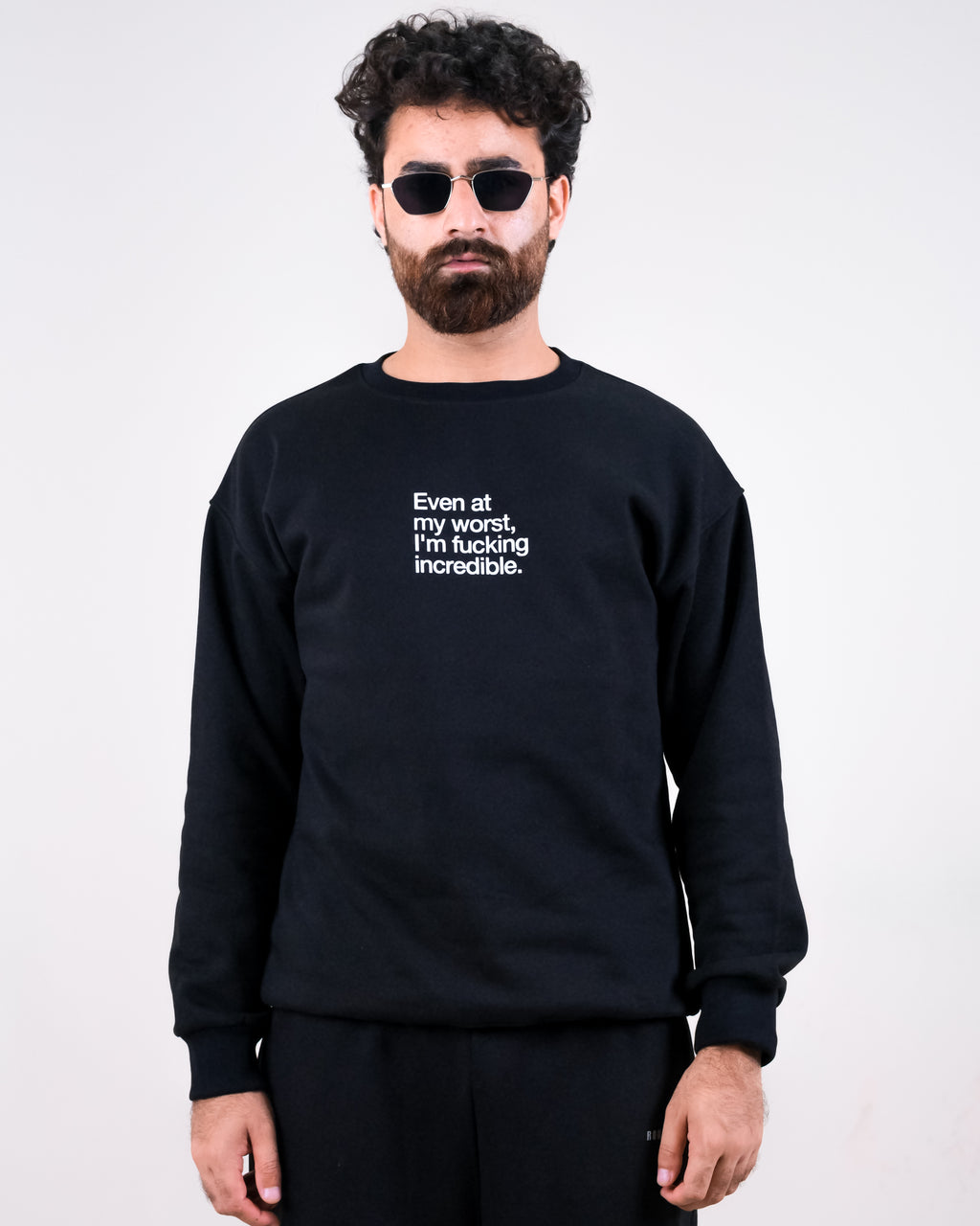 'I'm F*cking Incredible' Graphic Sweatshirt - Black Unisex Fleece