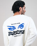 Ivory Oversized Sweatshirt - 'We Don't Serve' Siren Eye Graphic
